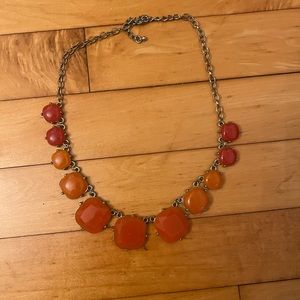Orange, Pink and Gold Bubble Necklace, Gently Used